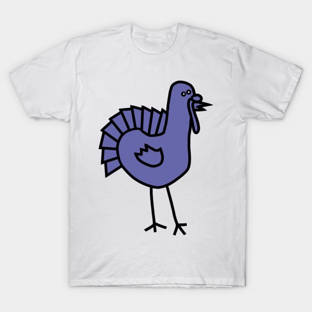 Very Peri Periwinkle Blue Thanksgiving Turkey Color of the Year 2022 T-Shirt by ellenhenryart